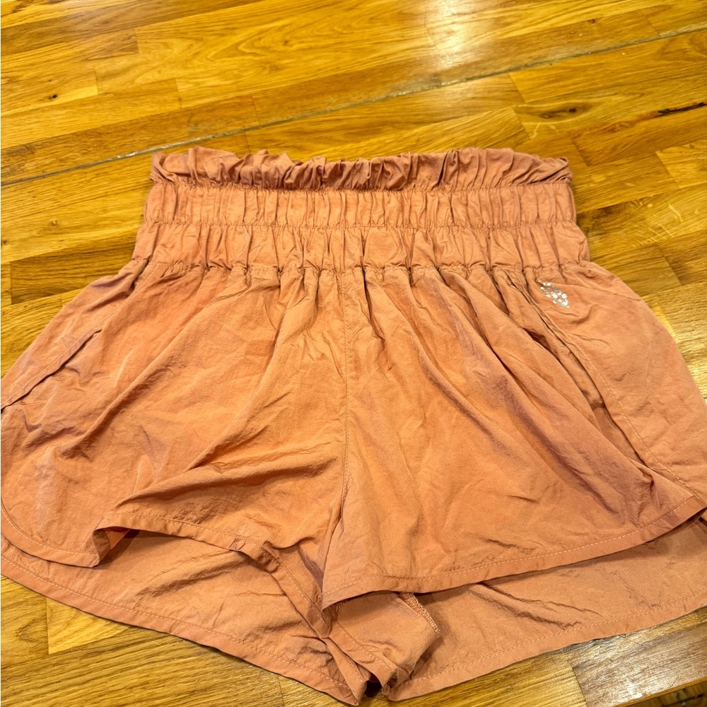 Medium orange high waisted free people movement boxing shorts
